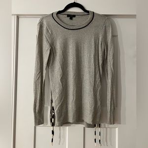 JCrew Grey Long Sleeve with Side Slit Detail and Tie, xs